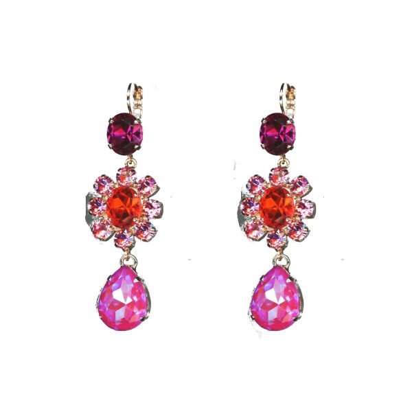 Earrings By Mariana Woman Sophisticated and Cream Pearl and Siam Swarovski Crystals