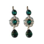 Earrings By Mariana Woman Luxurious Emerald and Clear Swarovski Crystals - Image 2