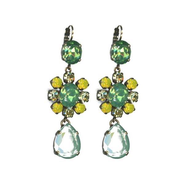 Earrings By Mariana Woman Romantic Yellow Opal and Chrysolite Swarovski Crystals