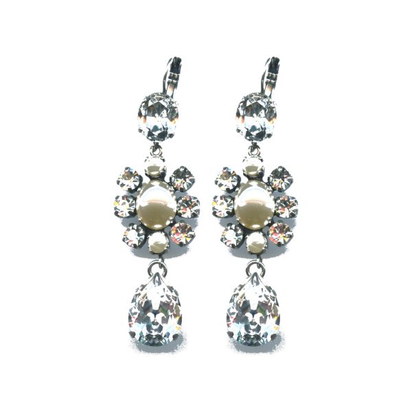 Earrings By Mariana Woman Radiant Cream pearl and Crystal Clear Swarovski Crystals