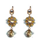 Earrings By Mariana Woman Feminine Cream Pearl and Golden Shadow Swarovski Crystals - Image 2