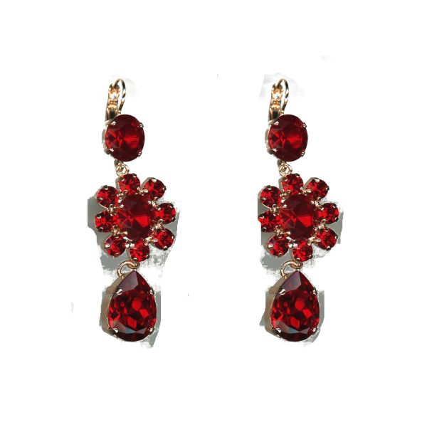 Earrings By Mariana Woman Luxurious Siam Swarovski Crystals