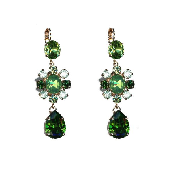 Earrings By Mariana Woman Radiant Mint and Green Swarovski Crystals