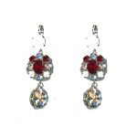 Earrings By Mariana Woman Modern Opal and Siam and Light Topaz Swarovski Crystals - Image 2