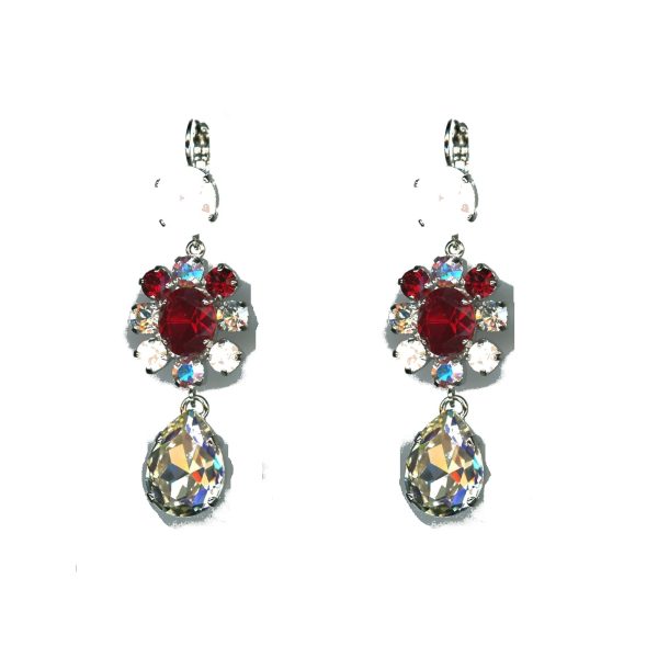 Earrings By Mariana Woman Modern Opal and Siam and Light Topaz Swarovski Crystals