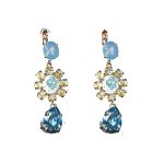 Earrings By Mariana Woman Chic Air Blue Opal and Aquamarine Swarovski Crystals - Image 2