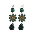 Earrings By Mariana Woman Refined Emerald and Smoked Topaz Swarovski Crystals