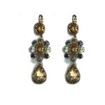 Earrings By Mariana Woman Dazzling and Topaz shades and Silver Night Swarovski Crystals
