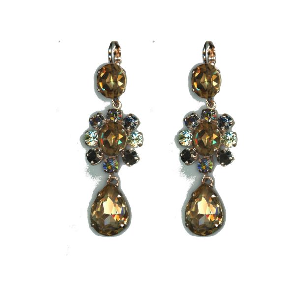Earrings By Mariana Woman Dazzling and Topaz shades and Silver Night Swarovski Crystals