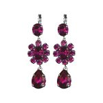 Earrings By Mariana Woman Romantic Fuchsia Swarovski Crystals - Image 2