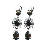 Earrings By Mariana Woman Captivating hematite and jet black Swarovski Crystals