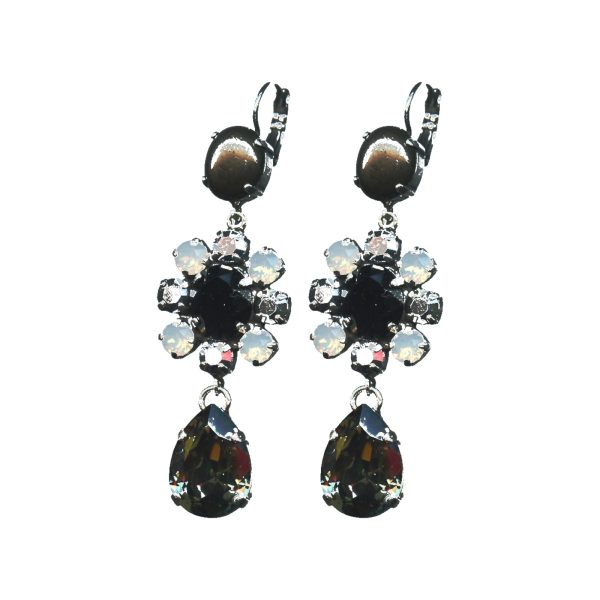 Earrings By Mariana Woman Captivating hematite and jet black Swarovski Crystals