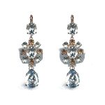 Earrings By Mariana Woman Exquisite Silk, Moonligh and Amber Swarovski Crystals - Image 2