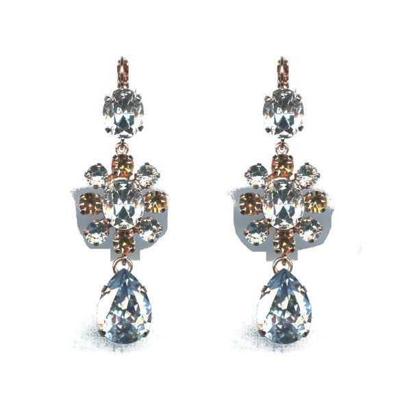 Earrings By Mariana Woman Exquisite Silk, Moonligh and Amber Swarovski Crystals