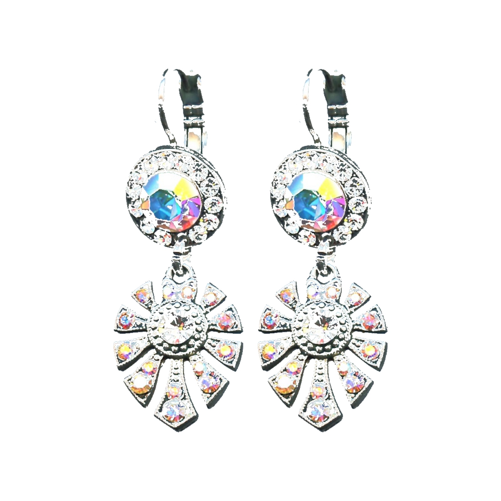 E-1514-3-0011AB-SP6 Earrings By Mariana Woman Dazzling AB and Clear Swarovski Crystals - Image 1