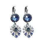 Earrings By Mariana Woman Distinctive Agate and Sapphire Swarovski Crystals - Image 2