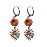 Earrings By Mariana Woman Sophisticated Sun and Light Siam Swarovski Crystals - Image 2