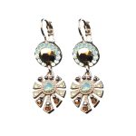 Earrings By Mariana Woman Stylish Opal and Chocolate Brown Swarovski Crystals - Image 2