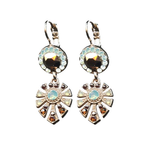 Earrings By Mariana Woman Stylish Opal and Chocolate Brown Swarovski Crystals