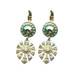 Earrings By Mariana Woman Chic Opal and Apple Green Swarovski Crystals