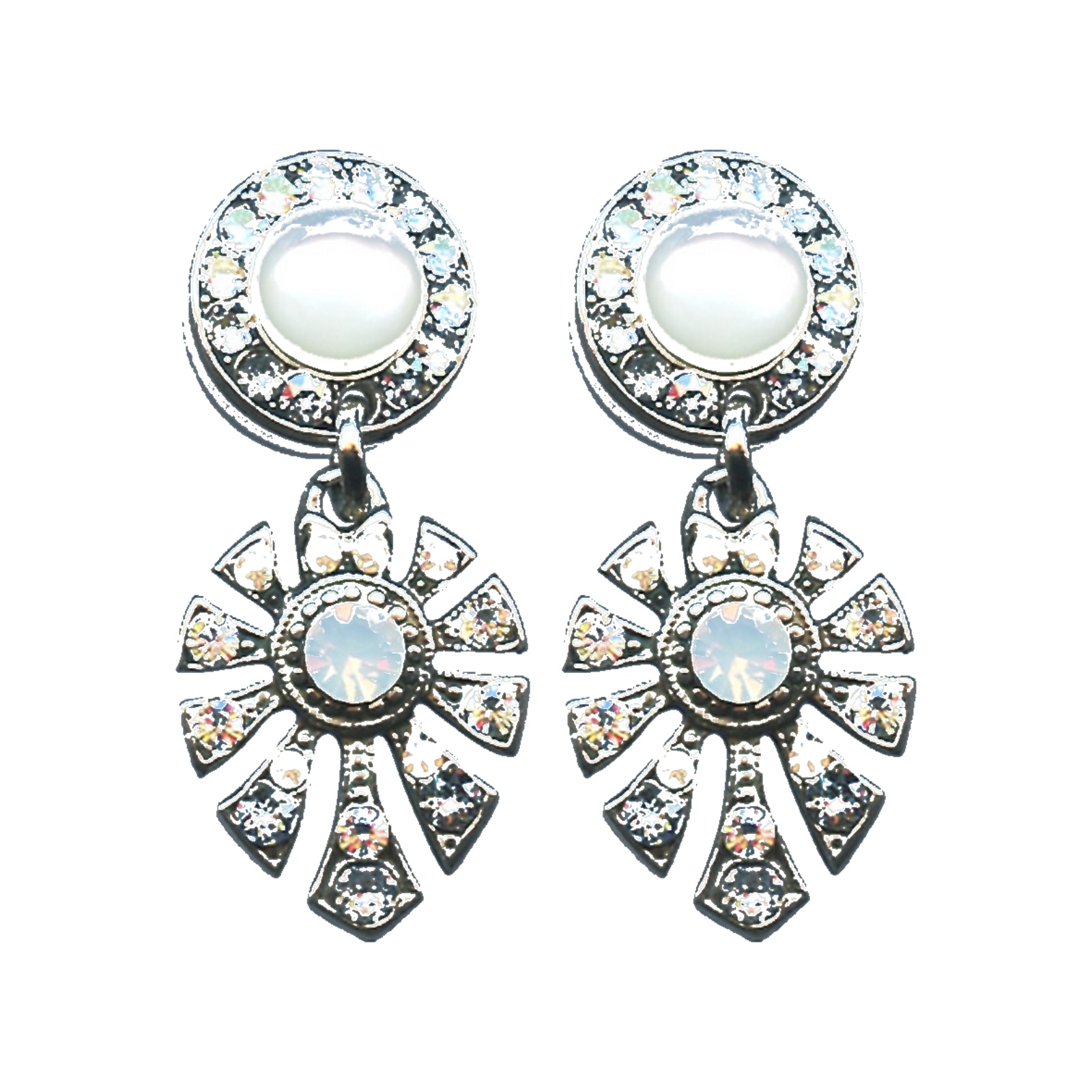 E-1514-3-1049-SP6 Earrings By Mariana Woman Elegant Opal and Shell Swarovski Crystals - Image 1