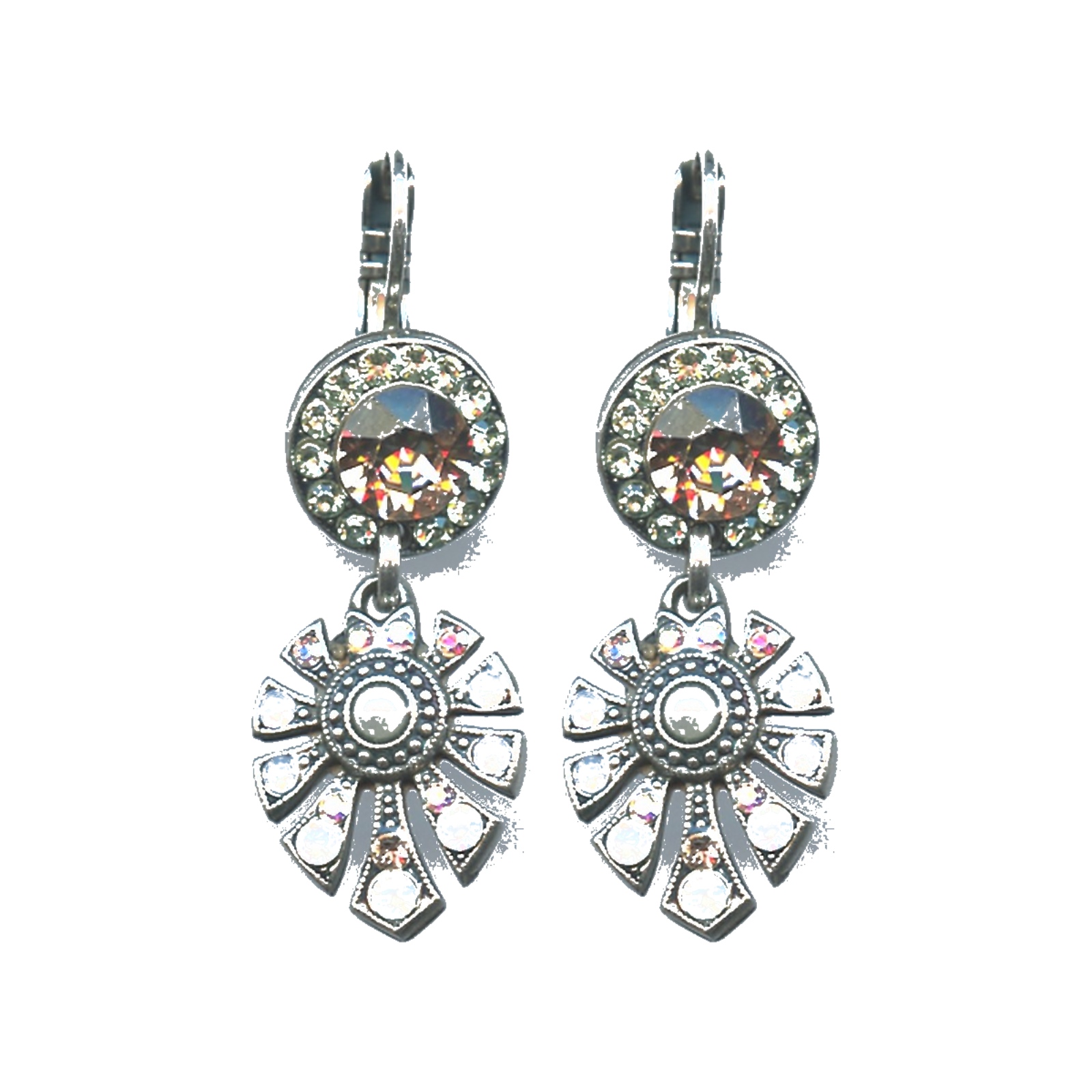 E-1514-3-1055-SP6 Earrings By Mariana Woman Exquisite Opal and Vintage Rose Swarovski Crystals - Image 1