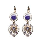 Earrings By Mariana Woman Lovely Shades of Purple and Shell Swarovski Crystals