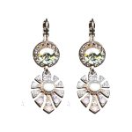 Earrings By Mariana Woman Luminous Pinks and light sapphire and chrysolite Swarovski Crystals