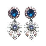 Earrings By Mariana Woman Radiant Opal and Capri Blue Swarovski Crystals