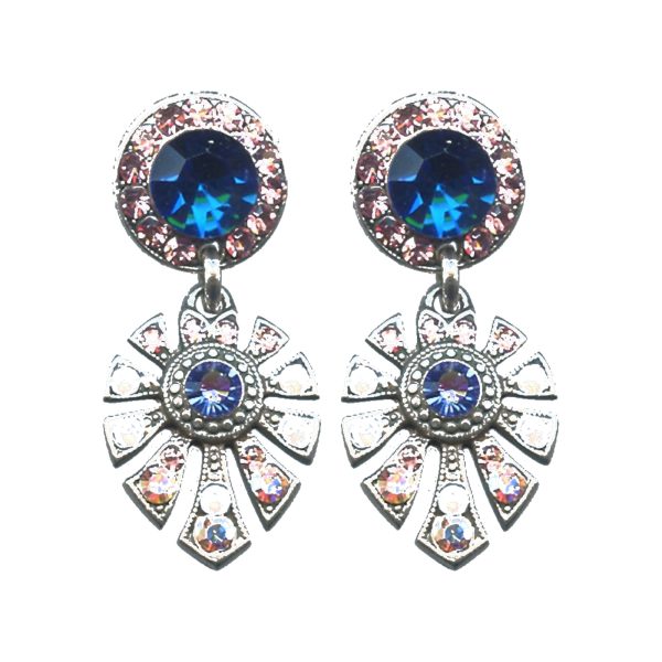 Earrings By Mariana Woman Radiant Opal and Capri Blue Swarovski Crystals