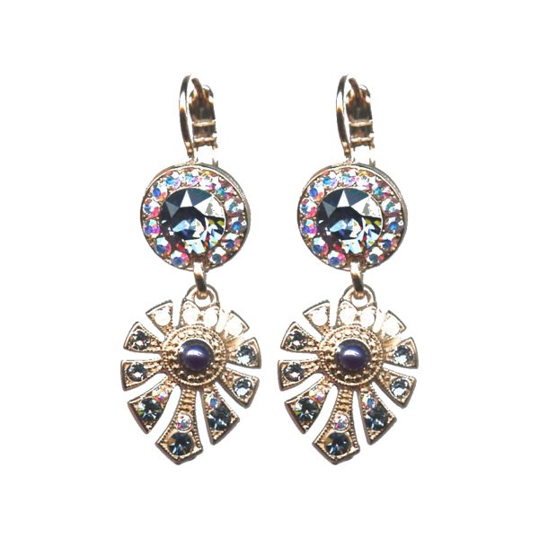 Earrings By Mariana Woman Fashionable Opal and Montana Blue Swarovski Crystals