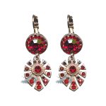 Earrings By Mariana Woman Delicate Siam and Ruby and Burgundy Swarovski Crystals