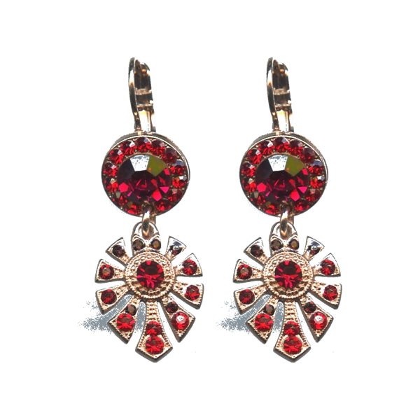 Earrings By Mariana Woman Delicate Siam and Ruby and Burgundy Swarovski Crystals