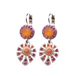 Earrings By Mariana Woman Romantic Purple and Orange and Pink Swarovski Crystals