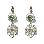 Earrings By Mariana Woman Distinctive Opal and Peridot Swarovski Crystals