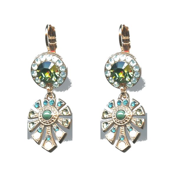 Earrings By Mariana Woman Distinctive Opal and Peridot Swarovski Crystals