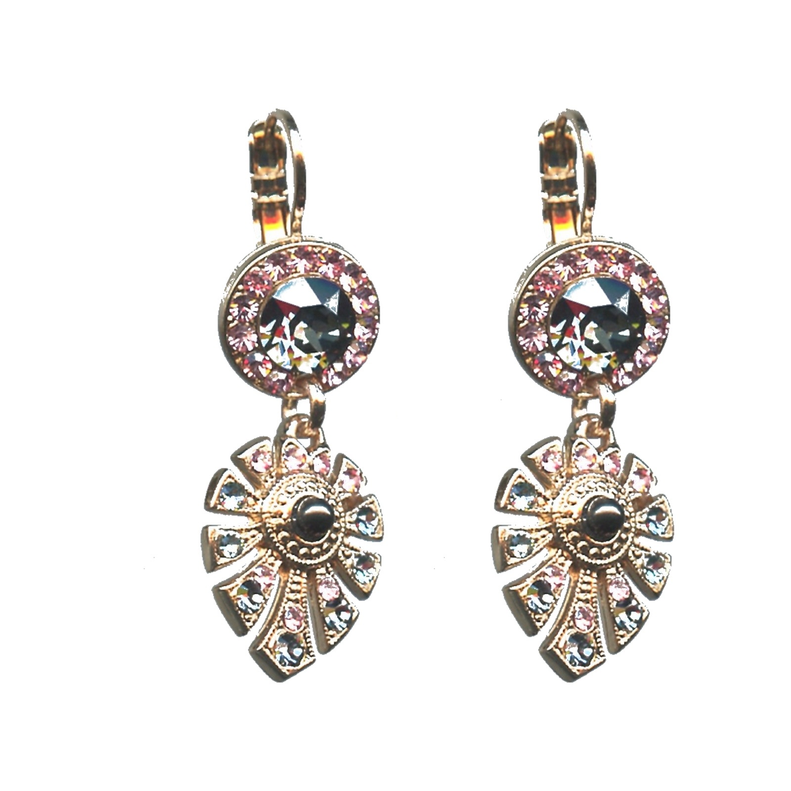 E-1514-3-1083-SP6 Earrings By Mariana Woman Elegant Light Rose and Silver Night Swarovski Crystals - Image 1