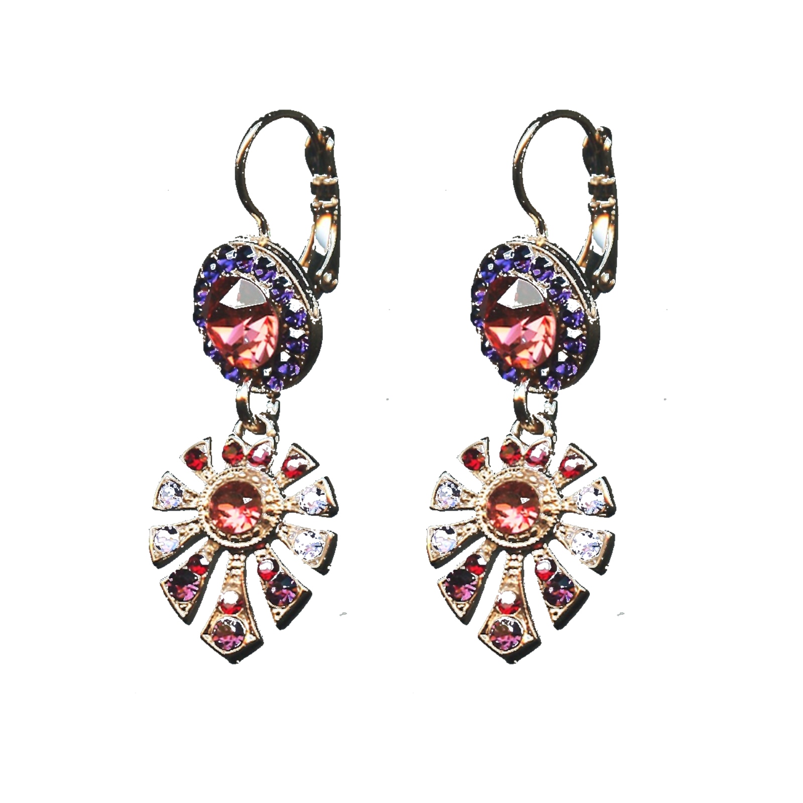 E-1514-3-1091-SP6 Earrings By Mariana Woman Contemporary Opal and Crystals : Ruby Swarovski Crystals - Image 1