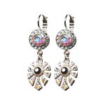 Earrings By Mariana Woman Modern Morion and Silver Night Swarovski Crystals