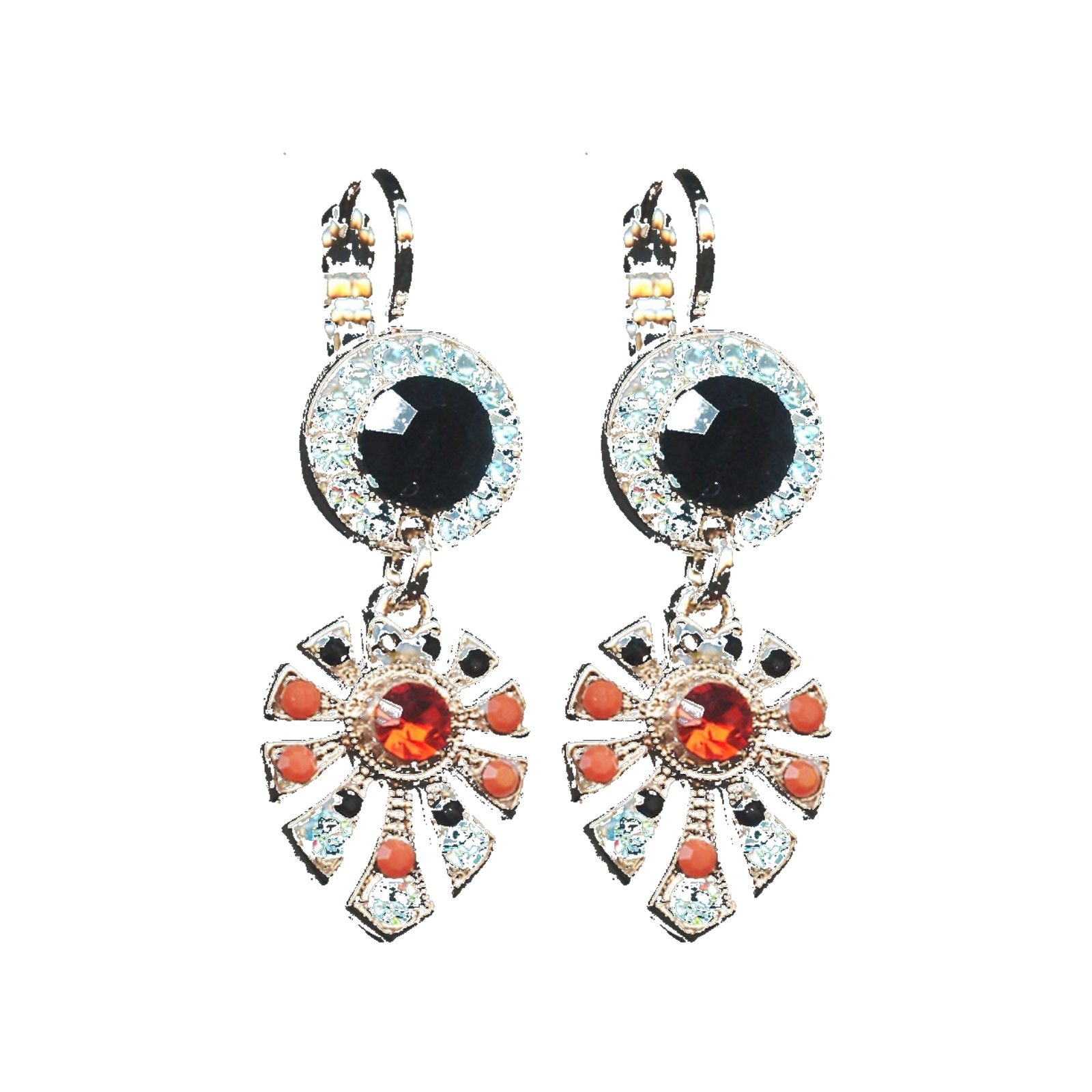 E-1514-3-1104-SP6 Earrings By Mariana Woman Eye-Catching Pearl and Peridot Swarovski Crystals - Image 1