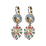 Earrings By Mariana Woman Vibrant Red and Aqua Swarovski Crystals
