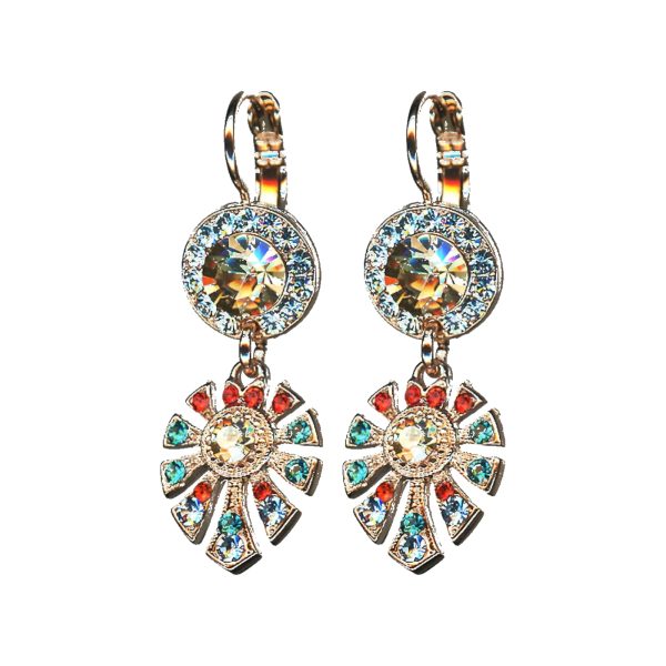 Earrings By Mariana Woman Vibrant Red and Aqua Swarovski Crystals