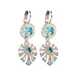 Earrings By Mariana Woman Elegant Montana and Teal Swarovski Crystals