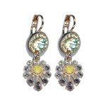 Earrings By Mariana Woman Delicate Opal and Pale Yellow Swarovski Crystals - Image 2