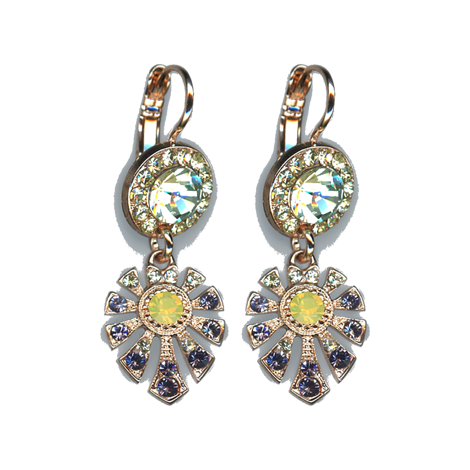 E-1514-3-1117-SP6 Earrings By Mariana Woman Delicate Opal and Pale Yellow Swarovski Crystals - Image 1