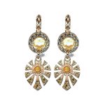 Earrings By Mariana Woman Stylish Black Diamond and Golden Shadow Swarovski Crystals