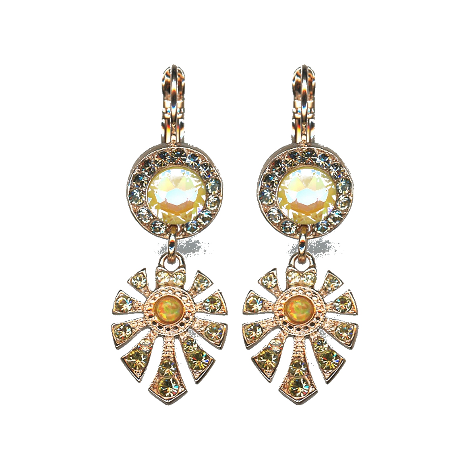 E-1514-3-1121-SP6 Earrings By Mariana Woman Stylish Black Diamond and Golden Shadow Swarovski Crystals - Image 1