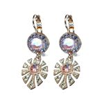 Earrings By Mariana Woman Contemporary Opal and Tanzanite Swarovski Crystals - Image 2