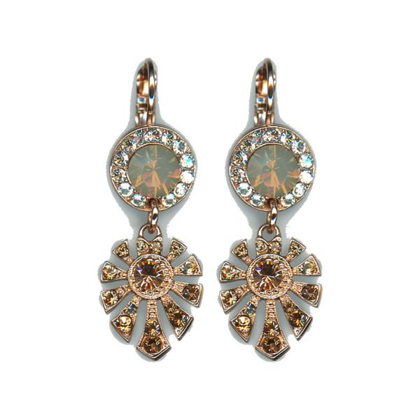 Earrings By Mariana Woman Modern Opal and Golden Shadow Swarovski Crystals