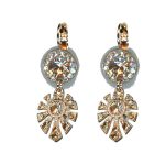 Earrings By Mariana Woman Graceful Opal and Golden Shadow Swarovski Crystals - Image 2